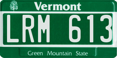 VT license plate LRM613