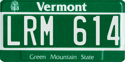 VT license plate LRM614