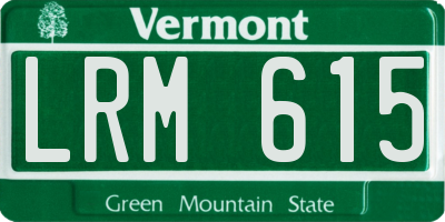 VT license plate LRM615