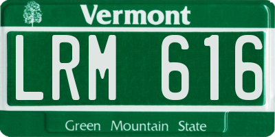 VT license plate LRM616