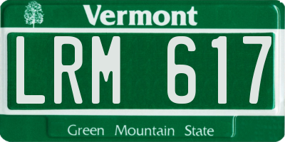 VT license plate LRM617