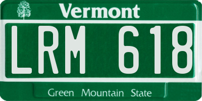 VT license plate LRM618