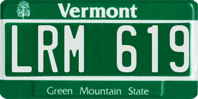 VT license plate LRM619
