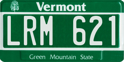VT license plate LRM621