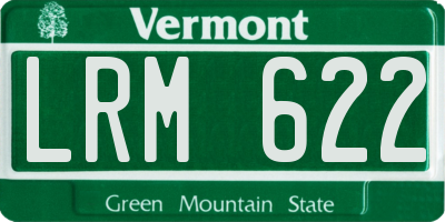 VT license plate LRM622