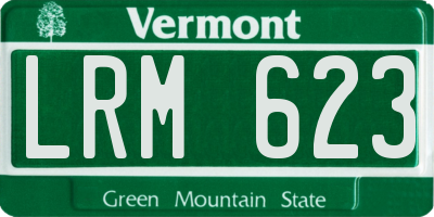 VT license plate LRM623