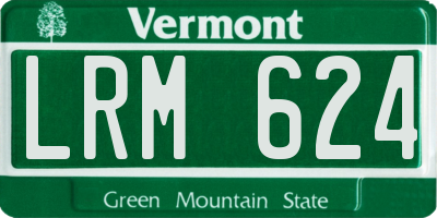 VT license plate LRM624