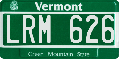 VT license plate LRM626
