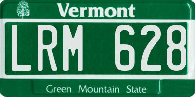 VT license plate LRM628