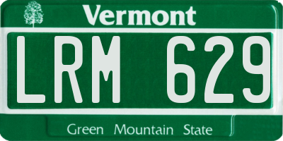 VT license plate LRM629