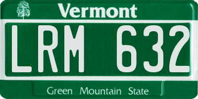 VT license plate LRM632
