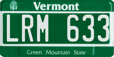 VT license plate LRM633