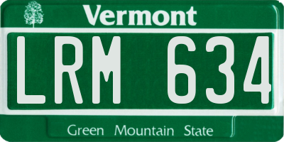 VT license plate LRM634