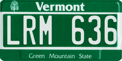 VT license plate LRM636