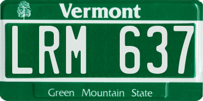 VT license plate LRM637