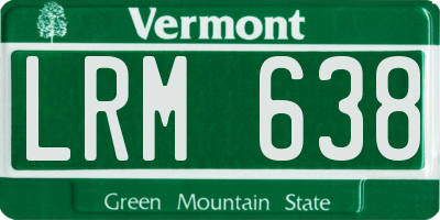VT license plate LRM638