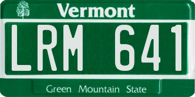 VT license plate LRM641