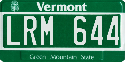 VT license plate LRM644