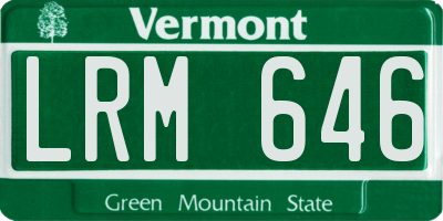VT license plate LRM646