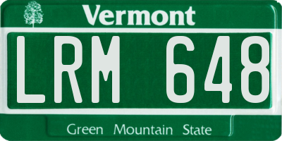 VT license plate LRM648