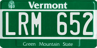 VT license plate LRM652