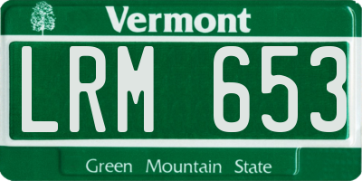 VT license plate LRM653