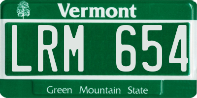 VT license plate LRM654