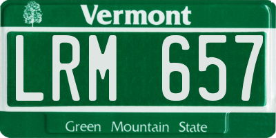 VT license plate LRM657
