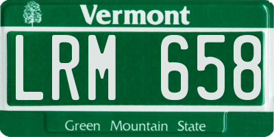 VT license plate LRM658
