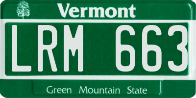 VT license plate LRM663