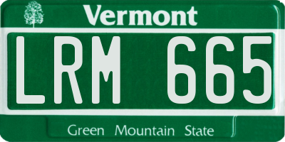 VT license plate LRM665