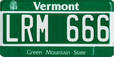 VT license plate LRM666