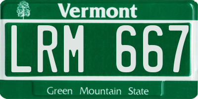 VT license plate LRM667