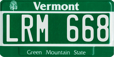 VT license plate LRM668