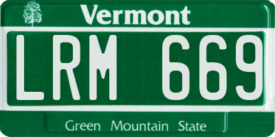 VT license plate LRM669