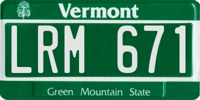 VT license plate LRM671