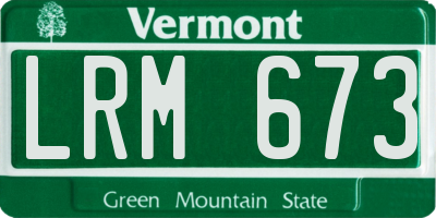 VT license plate LRM673