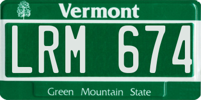 VT license plate LRM674