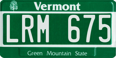 VT license plate LRM675