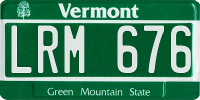 VT license plate LRM676