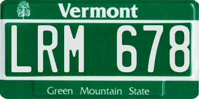VT license plate LRM678