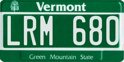 VT license plate LRM680