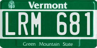VT license plate LRM681