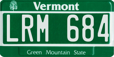 VT license plate LRM684