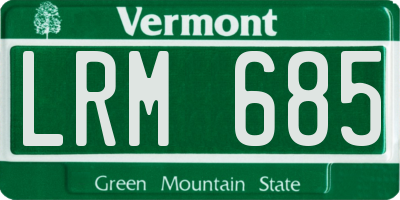 VT license plate LRM685