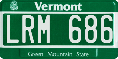 VT license plate LRM686