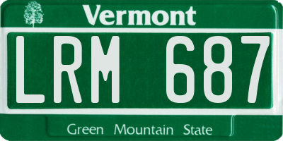 VT license plate LRM687