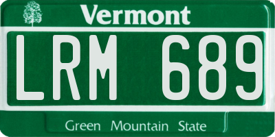 VT license plate LRM689