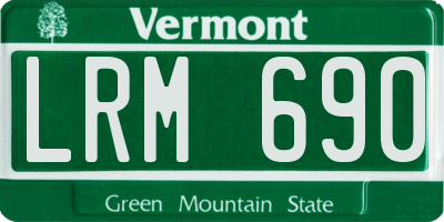 VT license plate LRM690