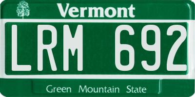 VT license plate LRM692